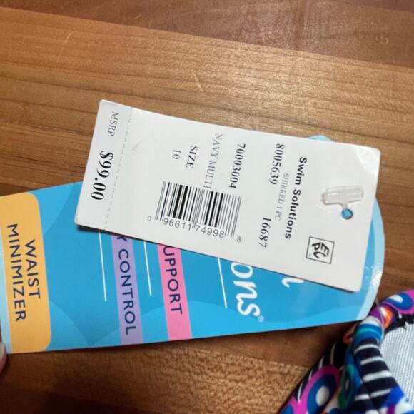 Swim Solutions Women's Tummy-Control Shirred One-Piece Swimsuit,12 - Picture 5 of 12